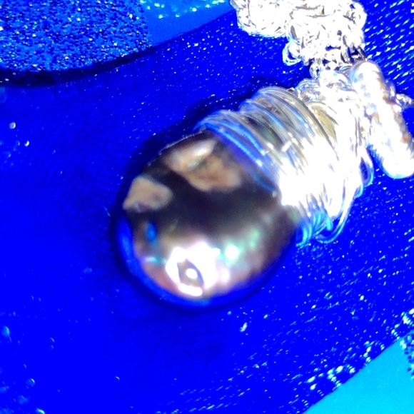 Tahitian Blister Pearl Set in Sterling Silver Diam - Picture 9 of 15